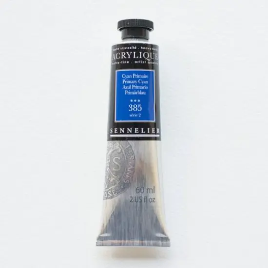 Sennelier Extra Fine Artists' Acrylic Paint, 60mL 385 Primary Cyan {1}