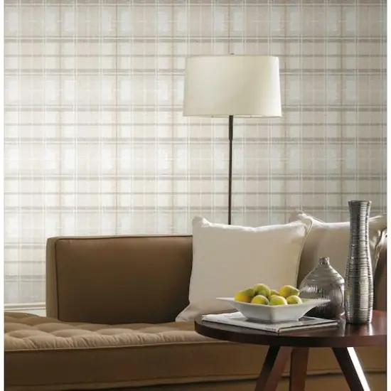RoomMates Tweed Plaid Peel & Stick Wallpaper Beige {6}