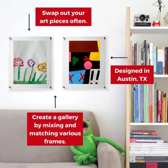 Cool Modern Frames 2 Pack Clear Acrylic Float Frame with Silver Hardware {11}