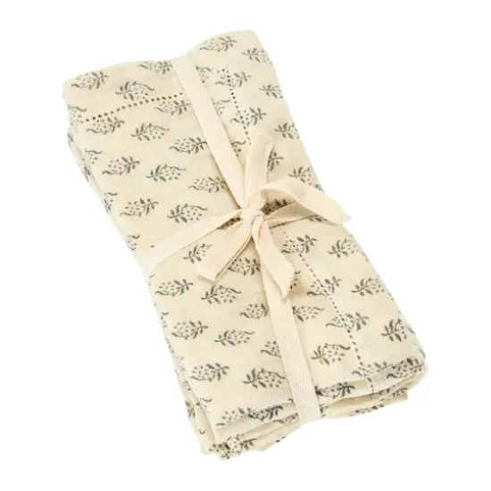 Hello Honey&reg; Charcoal & Cream Floral Print Cotton Napkins, 4ct. {1}