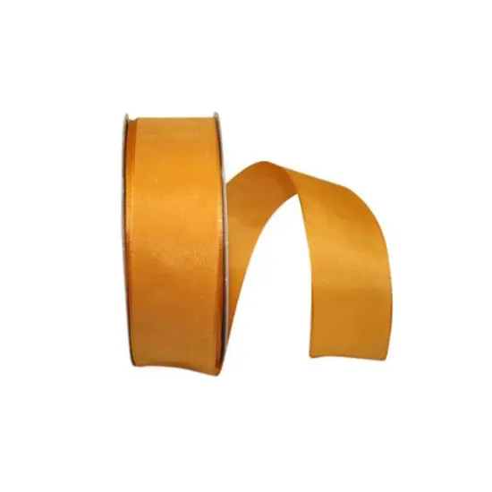 JAM Paper 1.5" x 50yd. Linen Touch Mono Ribbon Gold {1}