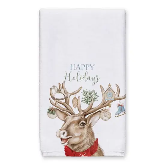 Holiday Deer Antlers Tea Towel Set {3}