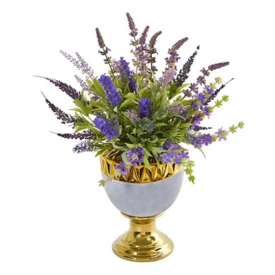 19" Lavender Arrangement in Decorative Urn {1}
