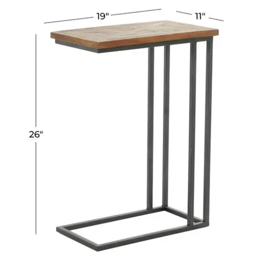 Brown Metal Rustic Accent Table 26" x 19" x 11" {7}