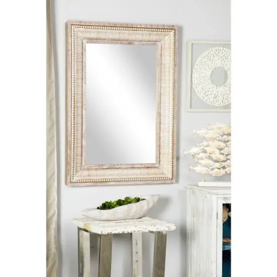 43" Brown Farmhouse Metal Wall Mirror {3}
