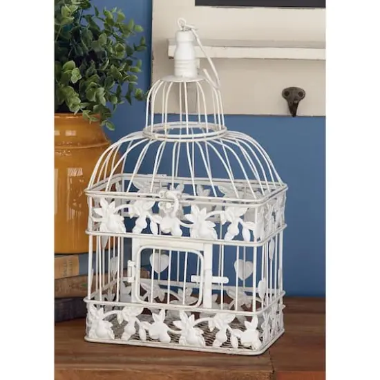 White Metal Vintage Birdcage Set {6}
