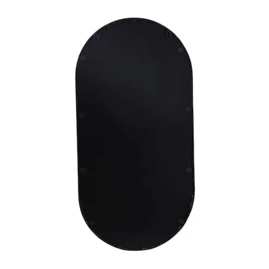 Black Metal Modern Wall Mirror, 14" x 5" x 28" {5}
