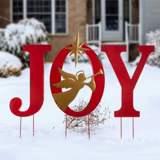 Glitzhome&reg; 36" JOY Angel Yard Stake, Wall or Standing D&eacute;cor {3}