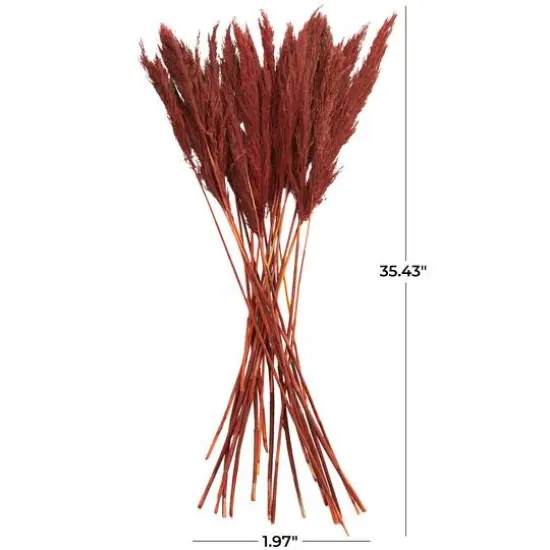 Dried Plant Bamboo Natural Foliage with Long Stems Red {8}