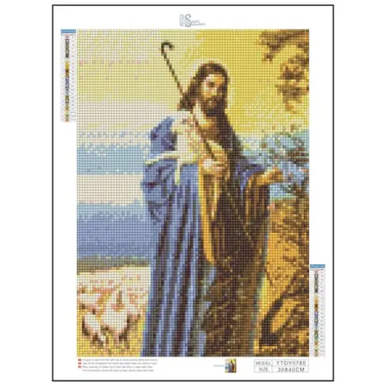 Sparkly Selections Jesus with the Lost Sheep Diamond Painting Kit, Square Diamonds {4}