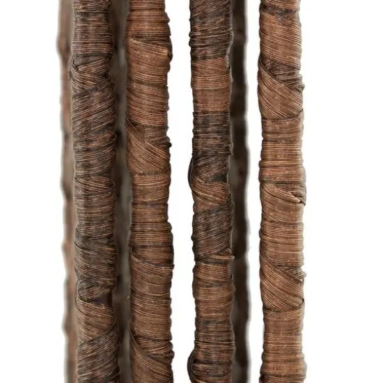 6ft. Copper Metal Geometric Handmade Foldable Freestanding Woven Room Divider Screen {8}