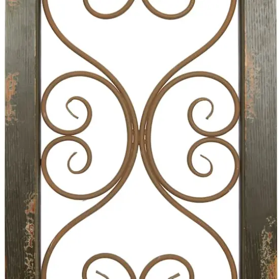 Brown Rustic Ornamental Metal Wall Decor, 48" x 15" {5}
