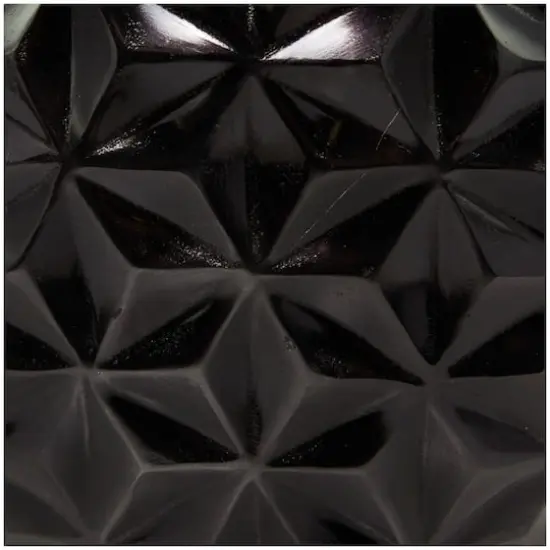 CosmoLiving by Cosmopolitan Aluminum Faceted Geometric Vase Black {4}