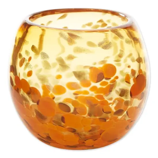 4" Orange Bowl Vase {3}