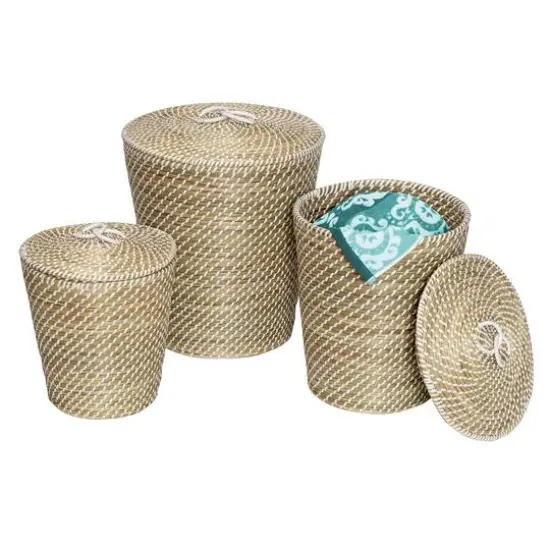 Honey Can Do Natural Nesting Seagrass Snake Charmer's Baskets, 3ct. {1}