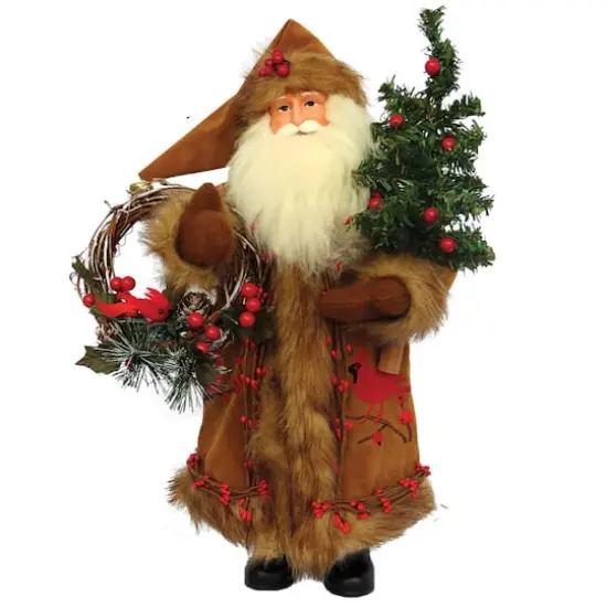 Santa's Workshop 15.5" Cardinal & Berries Santa Figure {1}