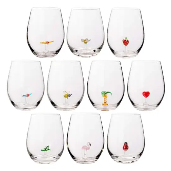 Hello Honey&reg; 4.75" Round Stemless Wine Glass Set {1}