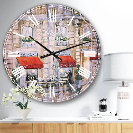 Designart Love in Paris II French Country Wall Clock {3}