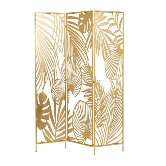 Gold Iron Glam Room Divider Screen, 71" x 48" x 1" {6}