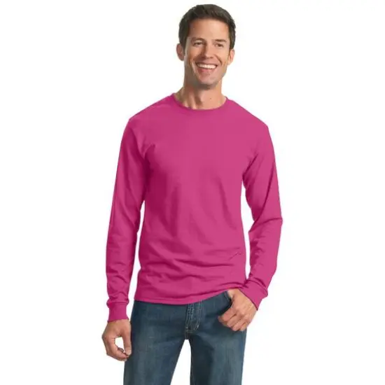 JERZEES&reg; Dri-Power&reg; 50/50 Cotton/Poly Long Sleeve T-Shirt Cyber Pink {4}