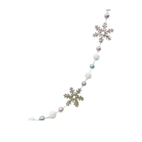 6ft. Blue & Pink Bead & Metallic Snowflake Garland by Ashland&reg; {3}