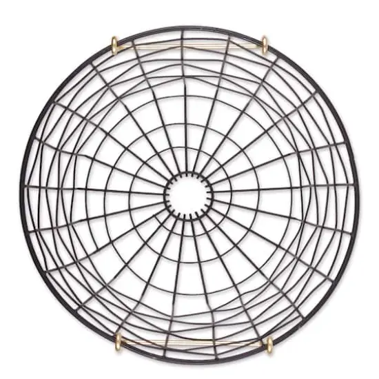 DII&reg; Small Round Black Metal Basket with Gold Handles {4}