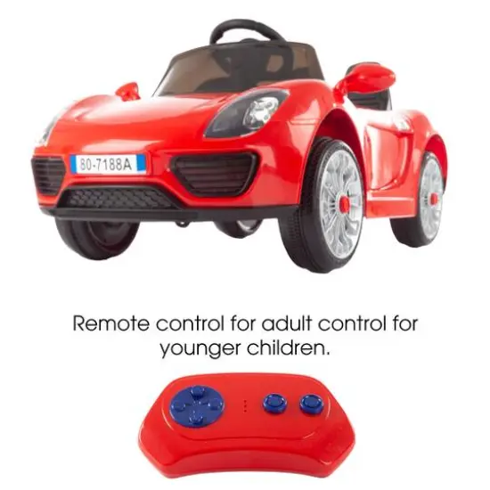 Toy Time Red Battery Powered Ride-On Sports Car {8}