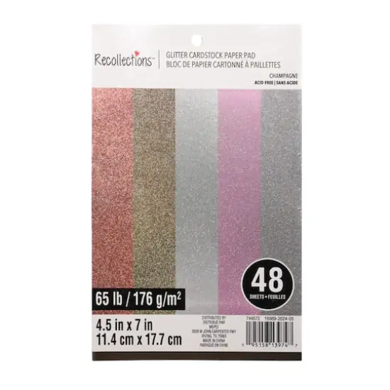 4.5" x 7" Champagne Glitter Cardstock Paper Pad, 48 Sheets by Recollections&trade; {1}