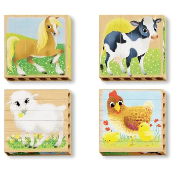 Quercetti&reg; Baby Farm Animals Mix-N-Match Wood Puzzle {3}