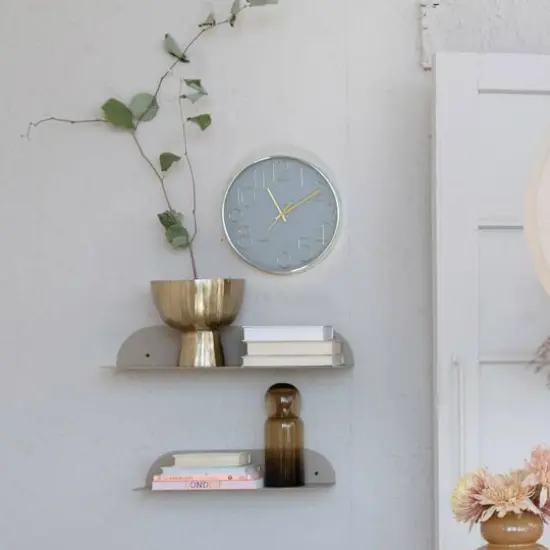 Hello Honey&reg; 8.5" Gold Aureate Creased Metal Planter {6}