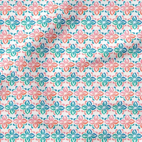 Fabric Editions White Belle Geometric Cotton Fabric {5}