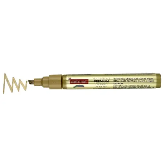 Chisel Tip Multi-Surface Premium Paint Pen by Craft Smart® Metallic Gold {3}