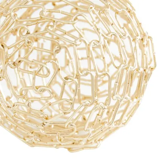 CosmoLiving by Cosmopolitan Gold Metal Chain Orb Sculpture Set {3}