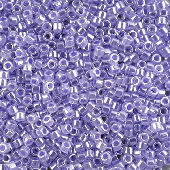 John Bead 11/0 Miyuki Delica Glass Seed Beads, 5g Purple Crystal Ceylon Line Dyed {1}