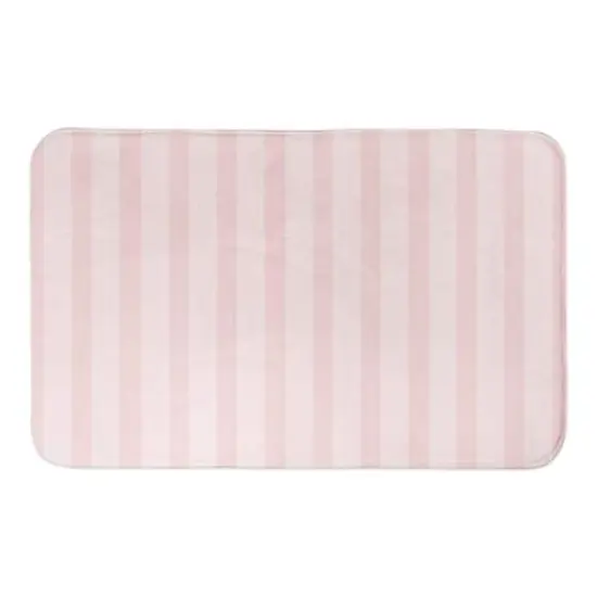 Flamingo Stripe Bath Mat {1}