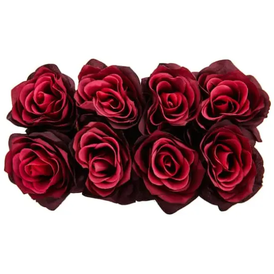 Rose Arrangement In Black Square Vase Burgundy {4}