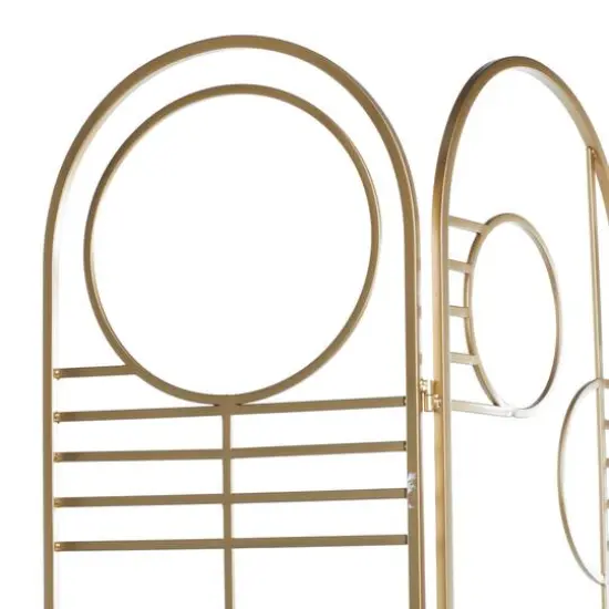 Gold Metal Modern Room Divider Screen 69" x 50" x 1" {5}
