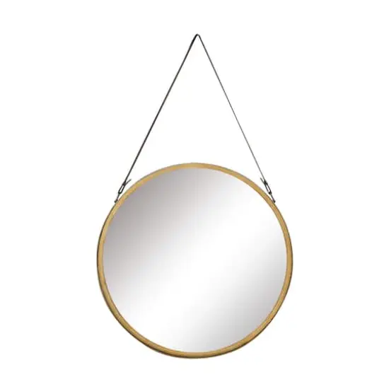 33" Gold Modern Metal Wall Mirror {1}