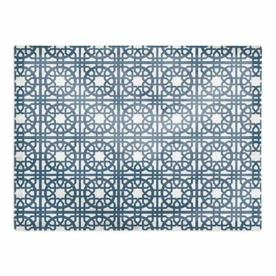 Blue Geo Tile 18" x 14" Cotton Twill Placemat {1}