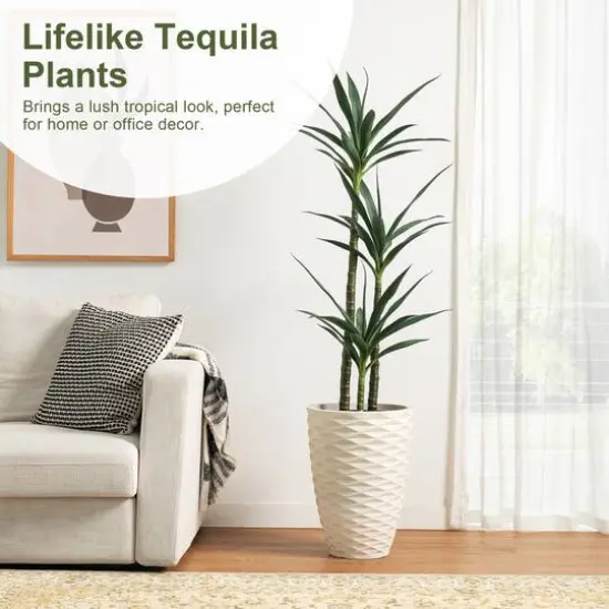 Glitzhome&reg; 4.25ft. Faux Tequila Plant in Pot {5}