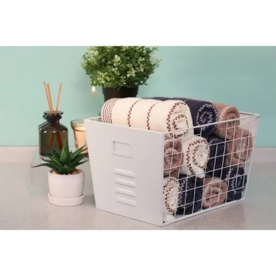 13" White Wire Multifunctional Basket {6}