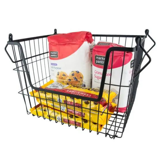 DII&reg; Medium Rectangle Metal Basket Black {4}