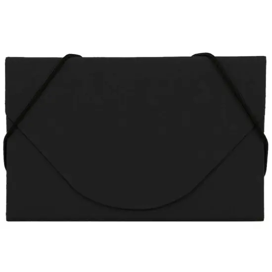 JAM Paper Kraft Ecoboard Business Card Case with Round Flap Black Kraft {1}