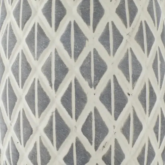 13" White Ceramic Coastal Style Vase {4}