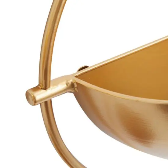 Set of 3 Gold Iron Contemporary Planter, 15",13", 10"  {4}