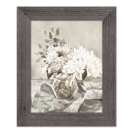 Seaglass Floral Western Framed Print Gray {1}