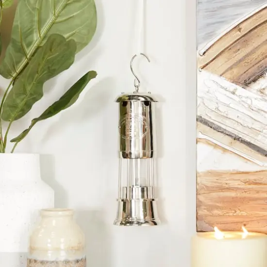 11" Silver Brass Candle Lantern {8}