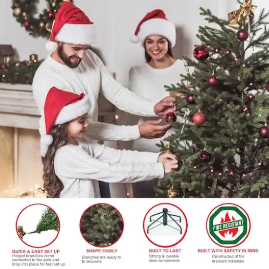 7.5ft. Pre-Lit Glacier Fir Artificial Christmas Tree, Clear Lights {5}