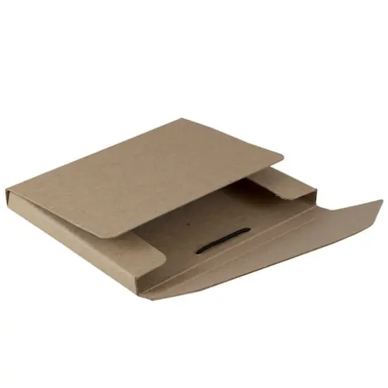 JAM Paper Natural Kraft CD Case Portfolio with Elastic Closure 5" x 5.625" {4}