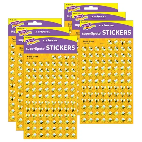 Trend Enterprises® superSpots® Bees Buzz Stickers, 6 Packs of 800ct. {1}